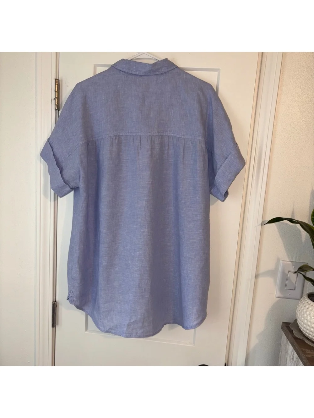 J.Crew $118 Relaxed 100% Linen Womans LT Baird McNutt Irish Linen Short Sleeve